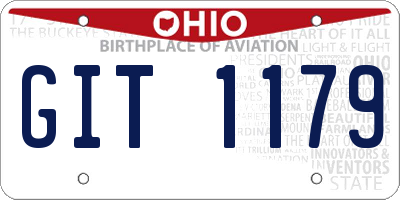 OH license plate GIT1179
