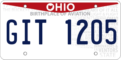 OH license plate GIT1205