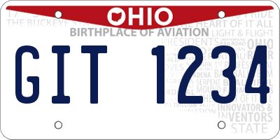 OH license plate GIT1234