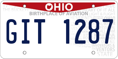 OH license plate GIT1287