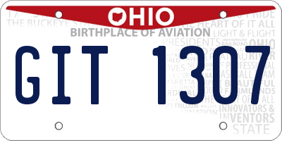 OH license plate GIT1307