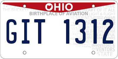 OH license plate GIT1312