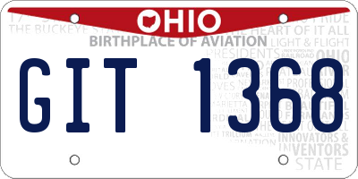 OH license plate GIT1368