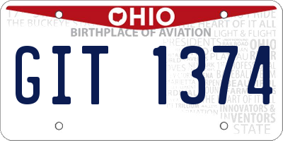 OH license plate GIT1374