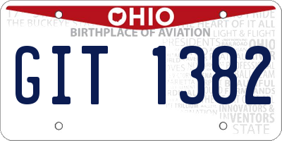OH license plate GIT1382