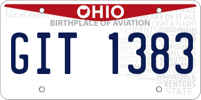 OH license plate GIT1383