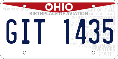 OH license plate GIT1435