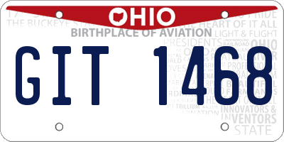 OH license plate GIT1468