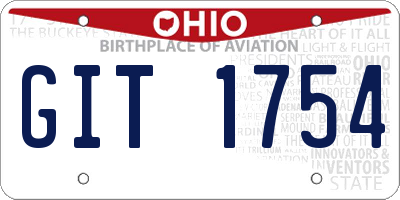 OH license plate GIT1754