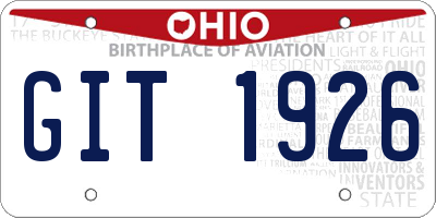 OH license plate GIT1926