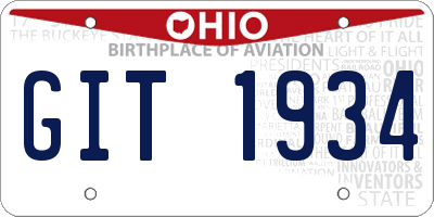 OH license plate GIT1934