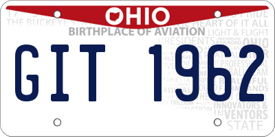 OH license plate GIT1962