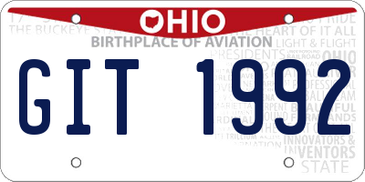 OH license plate GIT1992