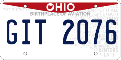 OH license plate GIT2076