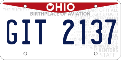 OH license plate GIT2137