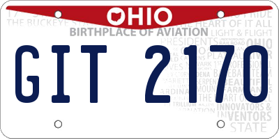 OH license plate GIT2170