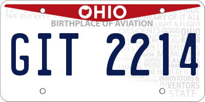 OH license plate GIT2214