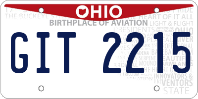OH license plate GIT2215