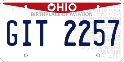 OH license plate GIT2257
