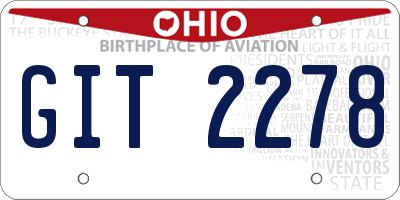 OH license plate GIT2278
