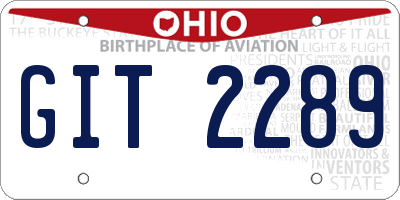OH license plate GIT2289