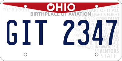 OH license plate GIT2347