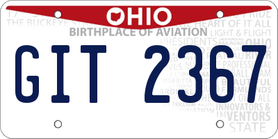 OH license plate GIT2367