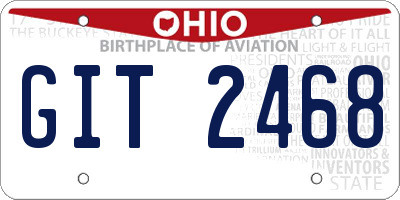 OH license plate GIT2468