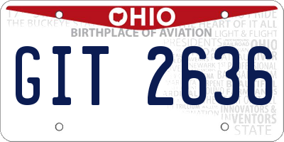 OH license plate GIT2636