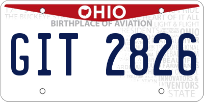 OH license plate GIT2826
