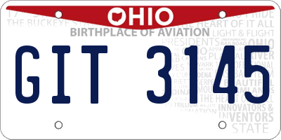 OH license plate GIT3145
