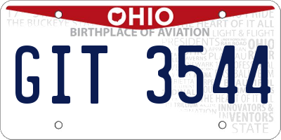 OH license plate GIT3544