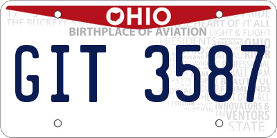 OH license plate GIT3587