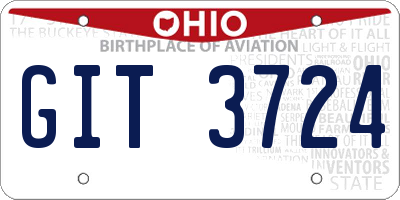 OH license plate GIT3724
