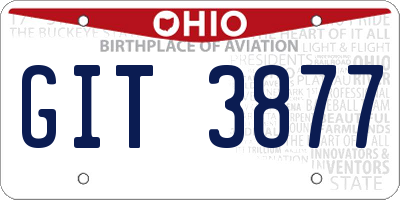 OH license plate GIT3877