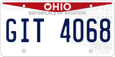 OH license plate GIT4068