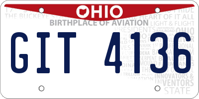 OH license plate GIT4136