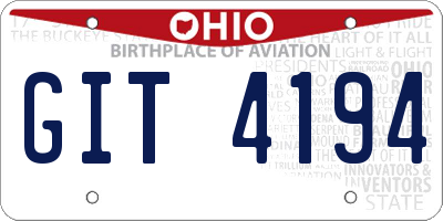 OH license plate GIT4194