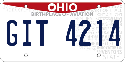 OH license plate GIT4214