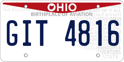 OH license plate GIT4816