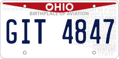OH license plate GIT4847