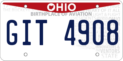 OH license plate GIT4908