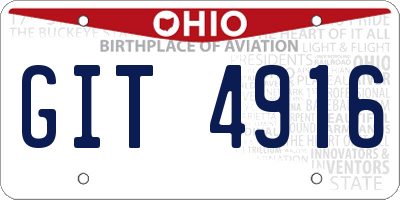 OH license plate GIT4916