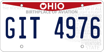 OH license plate GIT4976