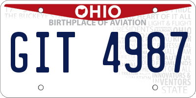 OH license plate GIT4987