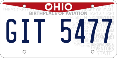 OH license plate GIT5477