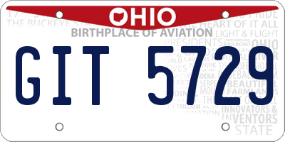 OH license plate GIT5729