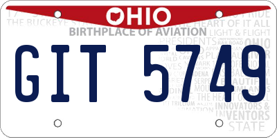 OH license plate GIT5749