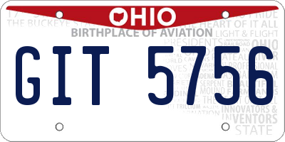 OH license plate GIT5756