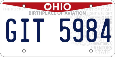 OH license plate GIT5984